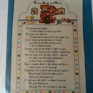 Please Daddy & Mommy counted crosstitch kit.